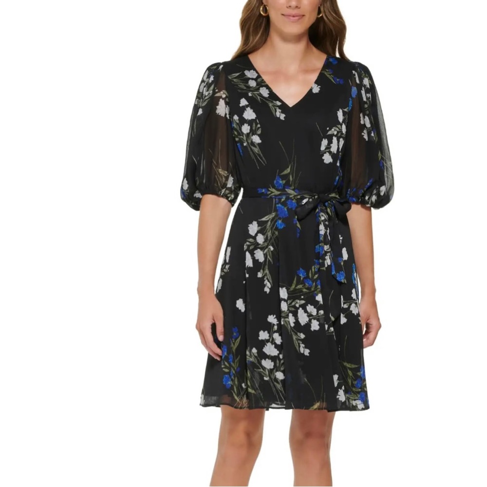 Floral Black Dress